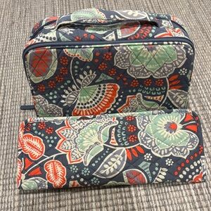 Floral Quilted Cosmetic Bag Set